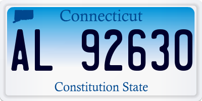 CT license plate AL92630