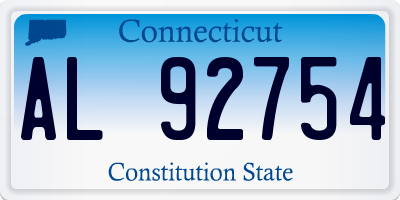 CT license plate AL92754