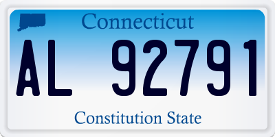 CT license plate AL92791