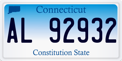 CT license plate AL92932