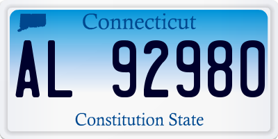 CT license plate AL92980