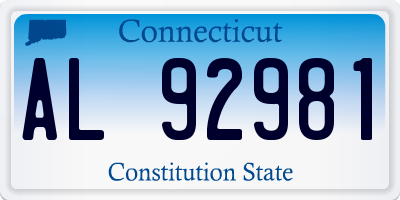 CT license plate AL92981