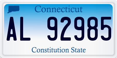 CT license plate AL92985