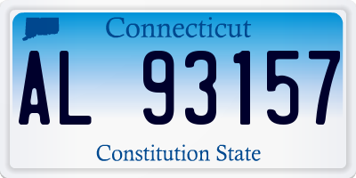 CT license plate AL93157