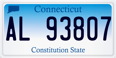 CT license plate AL93807