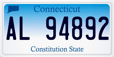 CT license plate AL94892