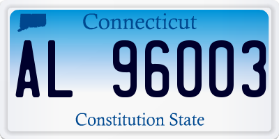 CT license plate AL96003