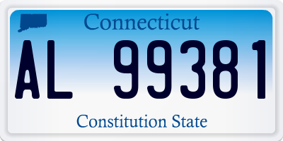 CT license plate AL99381