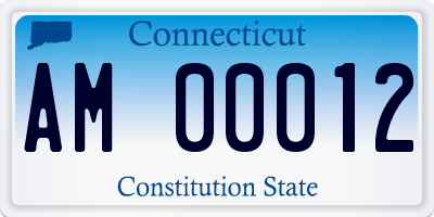 CT license plate AM00012
