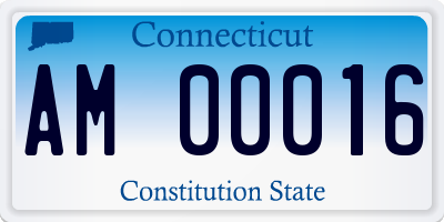 CT license plate AM00016