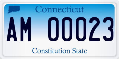 CT license plate AM00023