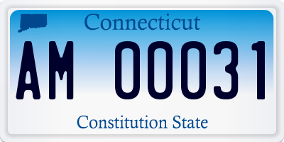 CT license plate AM00031
