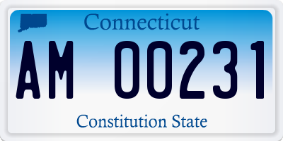 CT license plate AM00231