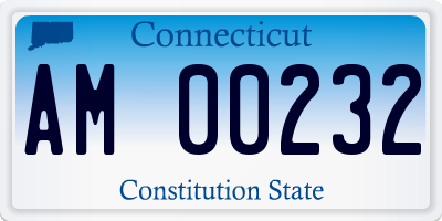 CT license plate AM00232