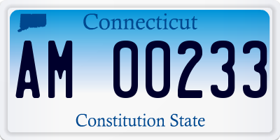 CT license plate AM00233