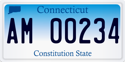 CT license plate AM00234