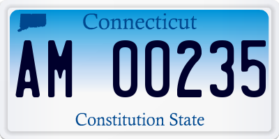 CT license plate AM00235
