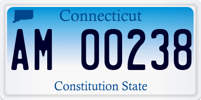 CT license plate AM00238