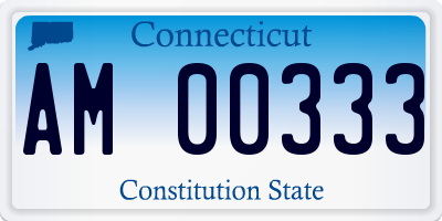 CT license plate AM00333