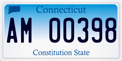 CT license plate AM00398