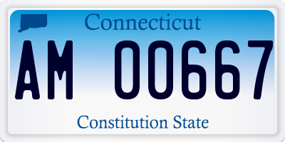 CT license plate AM00667