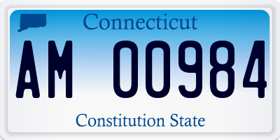 CT license plate AM00984
