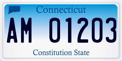 CT license plate AM01203