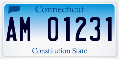 CT license plate AM01231