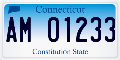 CT license plate AM01233