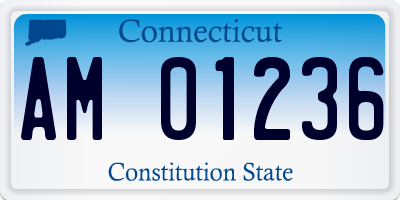 CT license plate AM01236