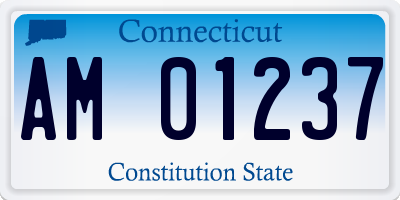 CT license plate AM01237
