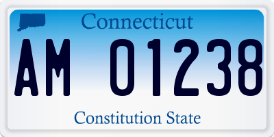 CT license plate AM01238