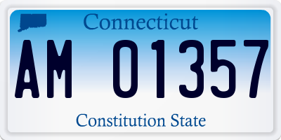 CT license plate AM01357