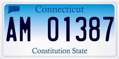 CT license plate AM01387