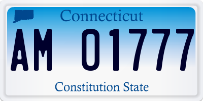 CT license plate AM01777