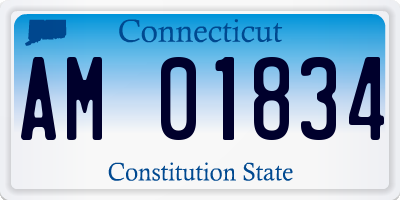 CT license plate AM01834