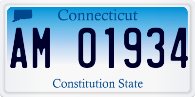 CT license plate AM01934