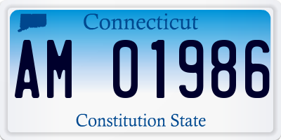 CT license plate AM01986