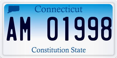 CT license plate AM01998