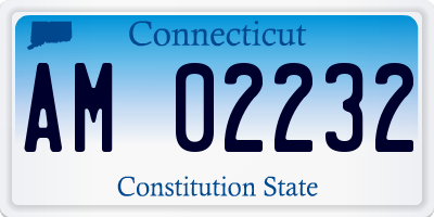 CT license plate AM02232