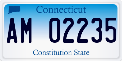 CT license plate AM02235