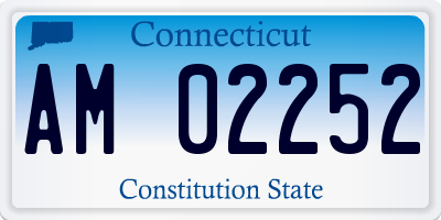 CT license plate AM02252