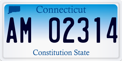 CT license plate AM02314