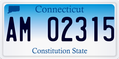 CT license plate AM02315