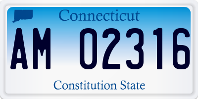 CT license plate AM02316
