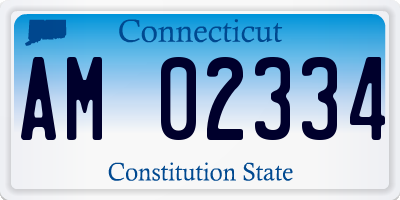 CT license plate AM02334