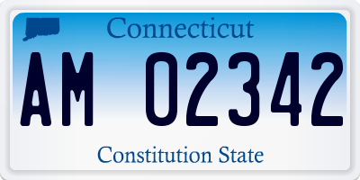 CT license plate AM02342