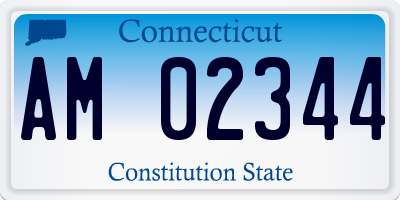 CT license plate AM02344