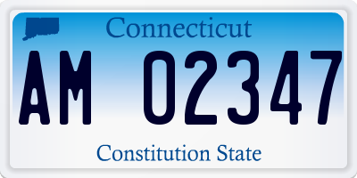 CT license plate AM02347