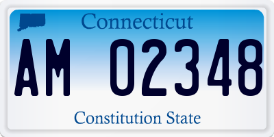 CT license plate AM02348